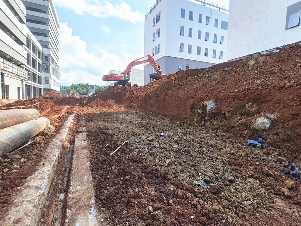 Estudo de caso do projeto de muro de contenção de terra reforçada do Centro de Controlo e Prevenção de Doenças 3